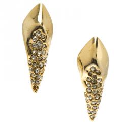 Alexis Bittar Crystal Gold Tone Stud Earrings