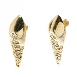 Alexis Bittar Crystal Gold Tone Stud Earrings