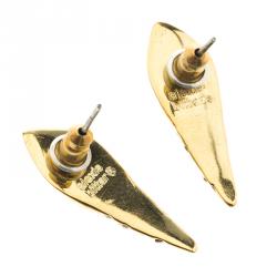 Alexis Bittar Crystal Gold Tone Stud Earrings