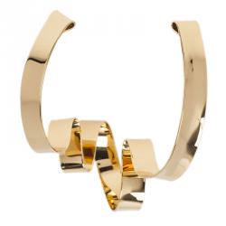 مملوكة مسبقًا Alexis Bittar Large Golden Ribbon Collar Necklace