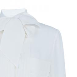 Alice by Temperley White Long Rose Pleated Dress M