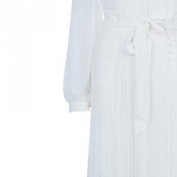 Alice by Temperley White Long Rose Pleated Dress M