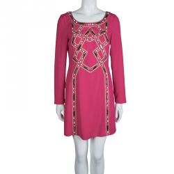 Alice By Temperly Pink Embellished Francoise Shift Dress M