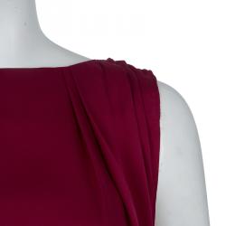 Alice + Olivia Burgundy Silk Pleated Sleeveless Top XS