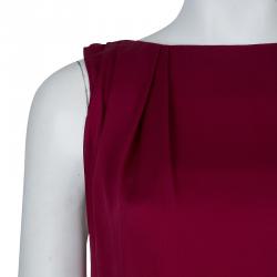 Alice + Olivia Burgundy Silk Pleated Sleeveless Top XS