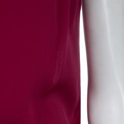 Alice + Olivia Burgundy Silk Pleated Sleeveless Top XS
