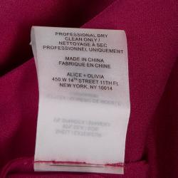 Alice + Olivia Burgundy Silk Pleated Sleeveless Top XS