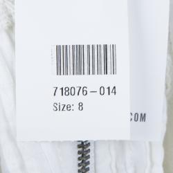 Pre Owned Alice + Olivia Myrtle White Lace Insert Pintucked Sleevless Cotton Dress M
