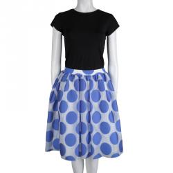 Alice + Olivia Camille Gathered Polka Dot Skirt S