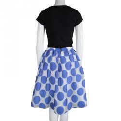 Alice + Olivia Camille Gathered Polka Dot Skirt S