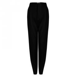 Alice + Olivia Black High Waist Pleat Detail Trousers M