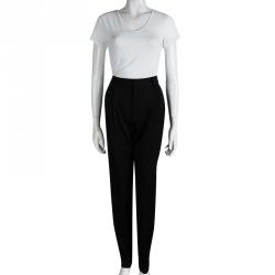 Alice + Olivia Black High Waist Pleat Detail Trousers M