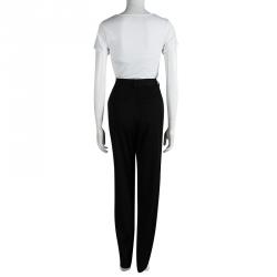Alice + Olivia Black High Waist Pleat Detail Trousers M