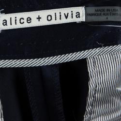 Alice + Olivia Navy Blue High Waist Wide Leg Trousers S