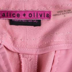 Alice + Olivia Pastel Pink Pleat Detail Arthur Pants S