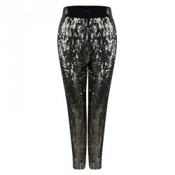 Alice + Olivia Antique Gold Sequin Embellished Pants S