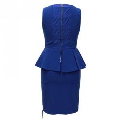 Pre Owned Alice + Olivia Cobalt Blue Sleeveless Peplum Dress S