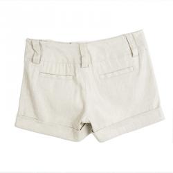 Alice + Olivia Metallic Beige Linen Cady Cuff Shorts XS