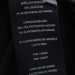 Pre Owned Alice + Olivia Black Marianna Enchanted Forest Print Silk Belted Dress M