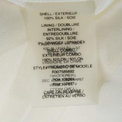 Pre Owned Alice + Olivia Cream Silk Lace Trim Detail Geneva Pleated Maxi Dress XS