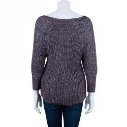 Alice + Olivia Plum Metallic Knit Top M