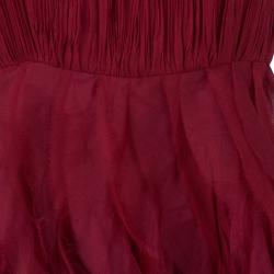 Alice + Olivia Kahlo Red Organza Ruffle Dress M