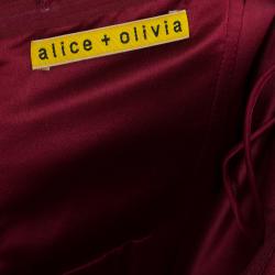 Alice + Olivia Kahlo Red Organza Ruffle Dress M