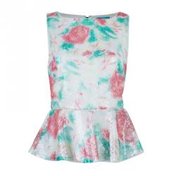 Alice + Olivia Rosie Sleeveless Sequin Peplum Top S