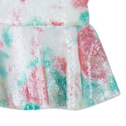 Alice + Olivia Rosie Sleeveless Sequin Peplum Top S