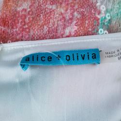 Alice + Olivia Rosie Sleeveless Sequin Peplum Top S