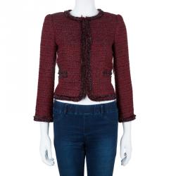 Alice + Olivia Red Tweed Blazer XS
