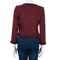 Alice + Olivia Red Tweed Blazer XS