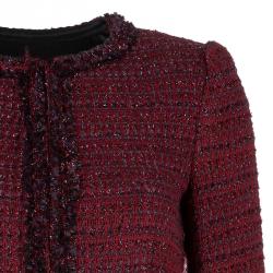 Alice + Olivia Red Tweed Blazer XS