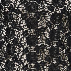 Pre Owned Alice + Olivia Black Clover Lace Open-Back Dress M