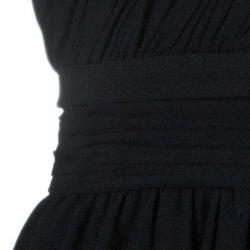 Pre Owned Alice + Olivia Martine Black Halter Neck Pleated Dress M