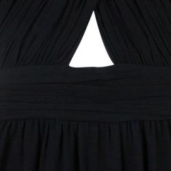 Pre Owned Alice + Olivia Martine Black Halter Neck Pleated Dress M