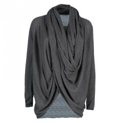 Alice + Olivia Drape Wrap Around Knit Cardigan XS