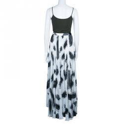 Pre Owned Alice + Olivia Shannon Monochrome Brush Stroke Maxi Skirt M
