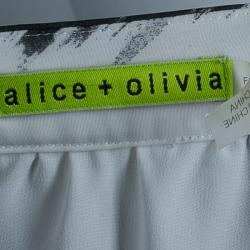 Pre Owned Alice + Olivia Shannon Monochrome Brush Stroke Maxi Skirt M