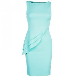 Pre Owned Alice + Olivia Spelling Side-Peplum Mint Sleeveless Dress XS