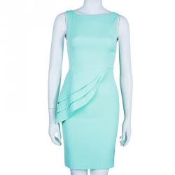 Pre Owned Alice + Olivia Spelling Side-Peplum Mint Sleeveless Dress XS