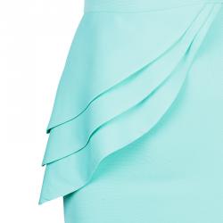 Pre Owned Alice + Olivia Spelling Side-Peplum Mint Sleeveless Dress XS