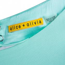 Pre Owned Alice + Olivia Spelling Side-Peplum Mint Sleeveless Dress XS