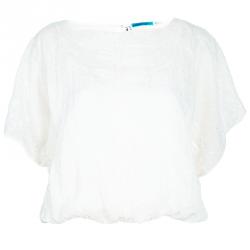 Pre Owned Alice + Olivia Jenna White Embroidered Top XS