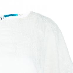 Pre Owned Alice + Olivia Jenna White Embroidered Top XS