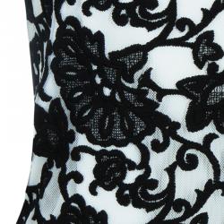 Pre Owned Alice + Olivia Connie Black and White Embroidered Top XS