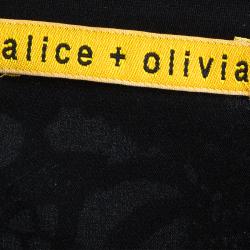 Pre Owned Alice + Olivia Clover Black Lace Cap Sleeve Dress XS