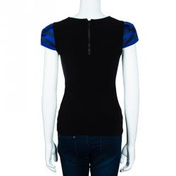 Pre Owned Alice + Olivia Black Cap Sleeve Top XS