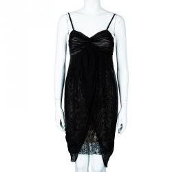 Pre Owned Alice + Olivia Beige and Black Lace Dress M