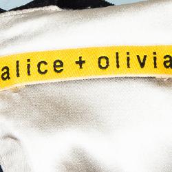 Pre Owned Alice + Olivia Beige and Black Lace Dress M